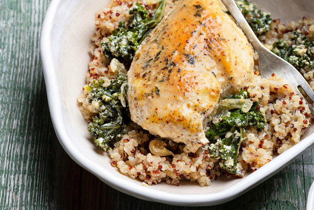 Lemony Quinoa One-Skillet Chicken